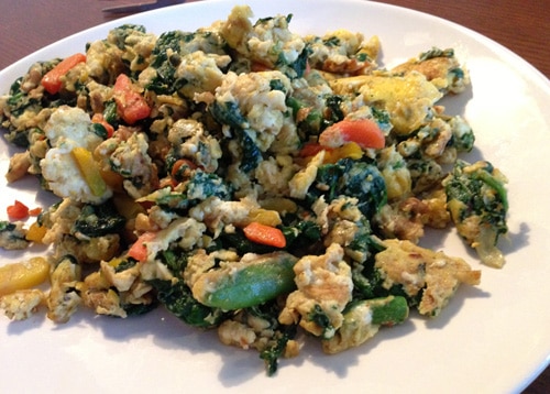 eggs and vegetables low carb breakfast
