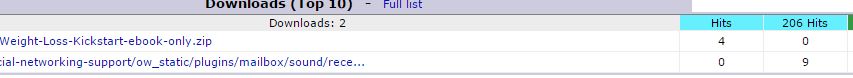 hits vs. 206 hits awstats
